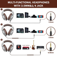 Oneodio Fusion przewodowe + bezprzewodowe słuchawki Bluetooth do telefonu Mic Over Ear Studio słuchawki DJ profesjonalny zestaw słuchawkowy do nagrywania 6